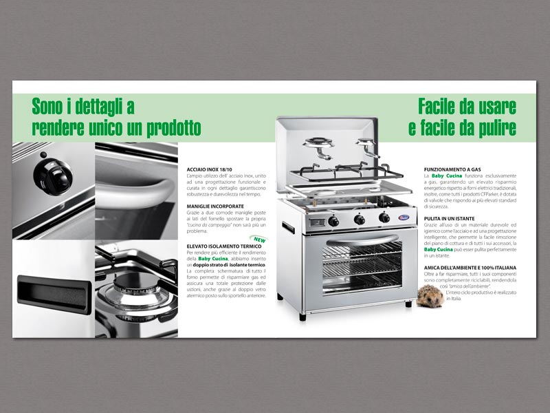 Ideazione e realizzazione del materiale per il punto vendita per la CFParker: interno flyer